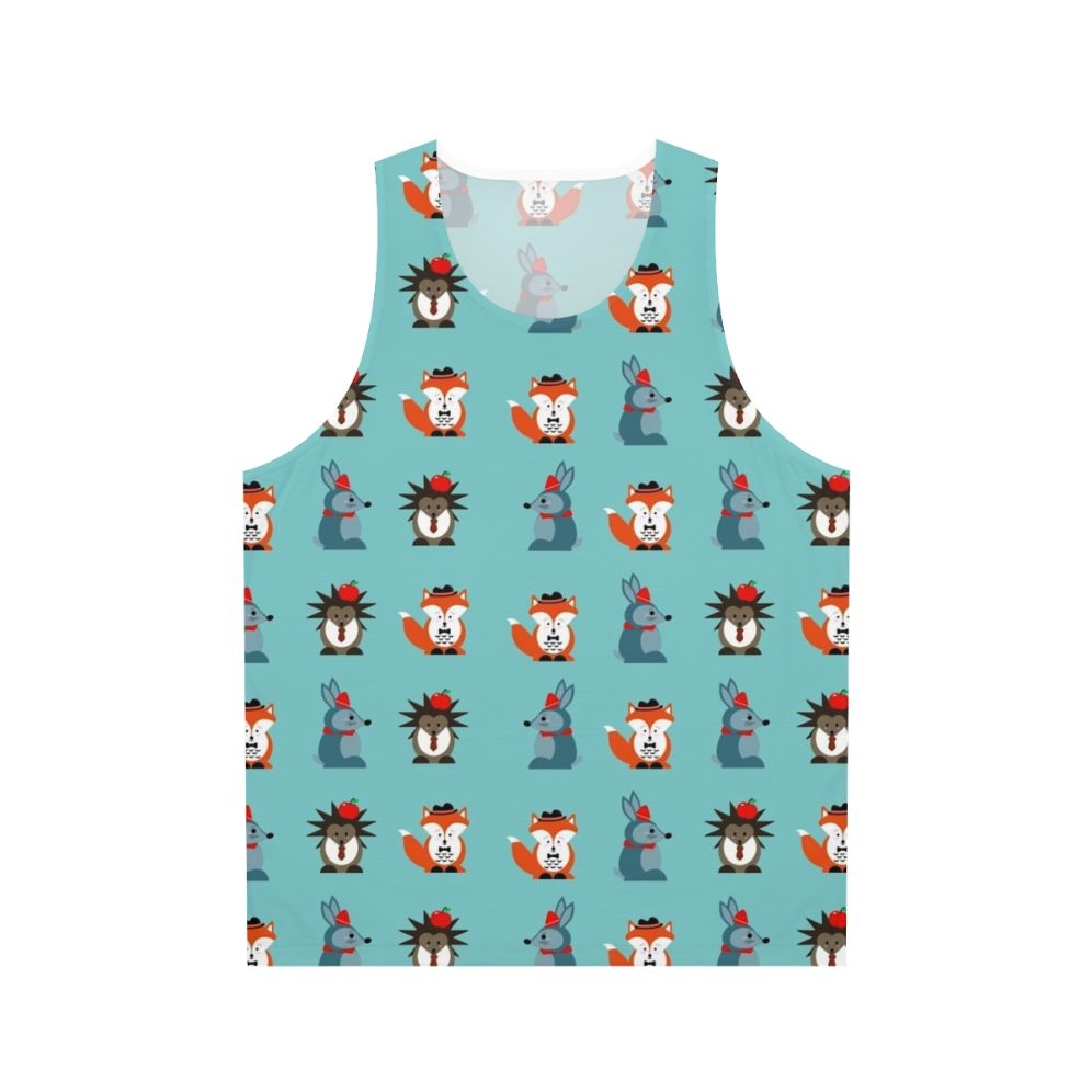 Unisex tank top with nature-inspired decorative paper bunker pattern
