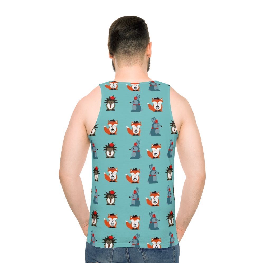 Unisex tank top with nature-inspired decorative paper bunker pattern
