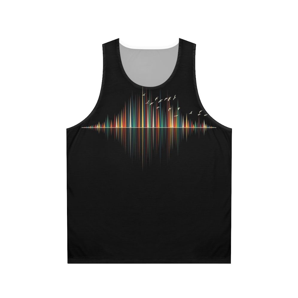 Colorful geometric nature music sound wave unisex tank top