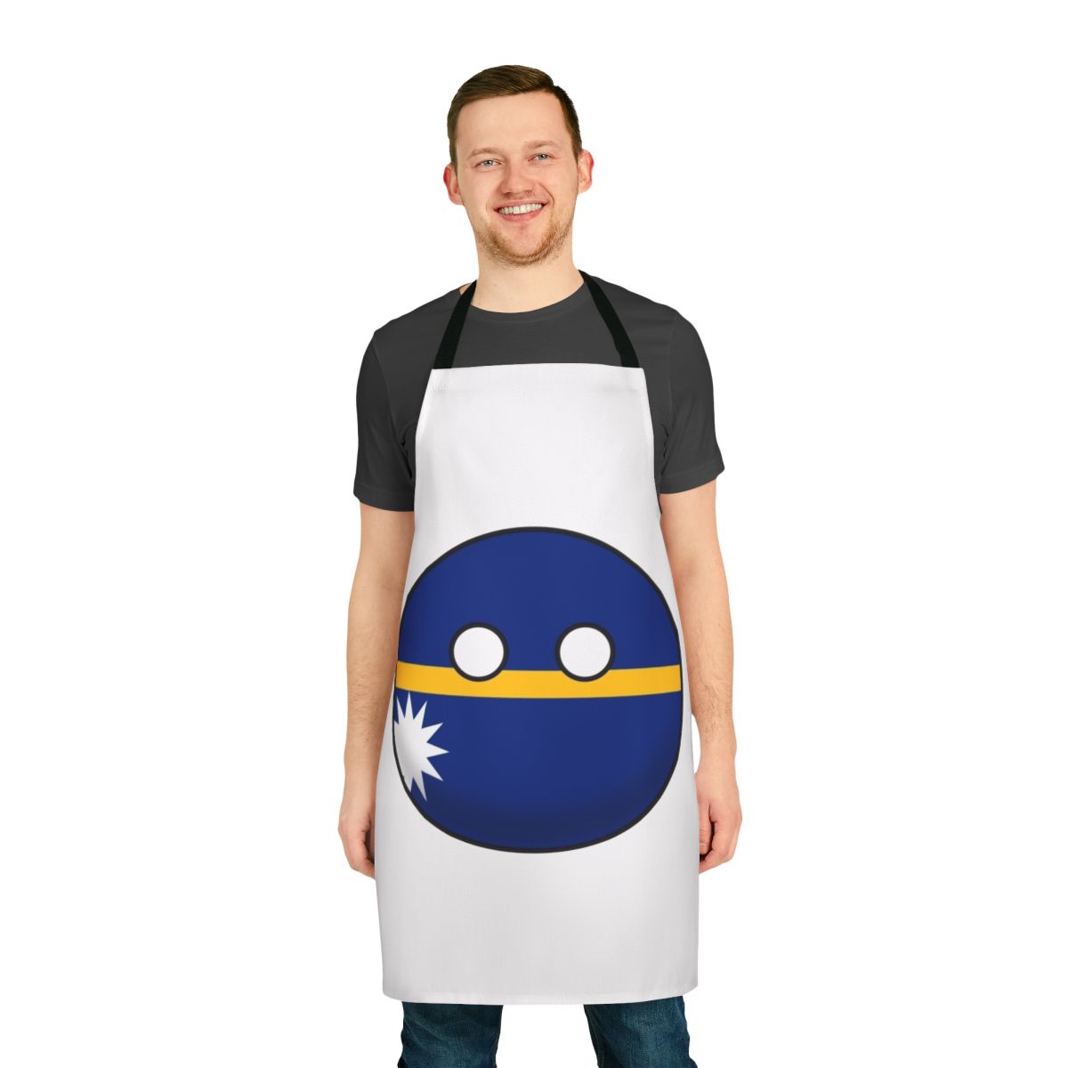Nauru-themed countryball design printed on a high-quality apron