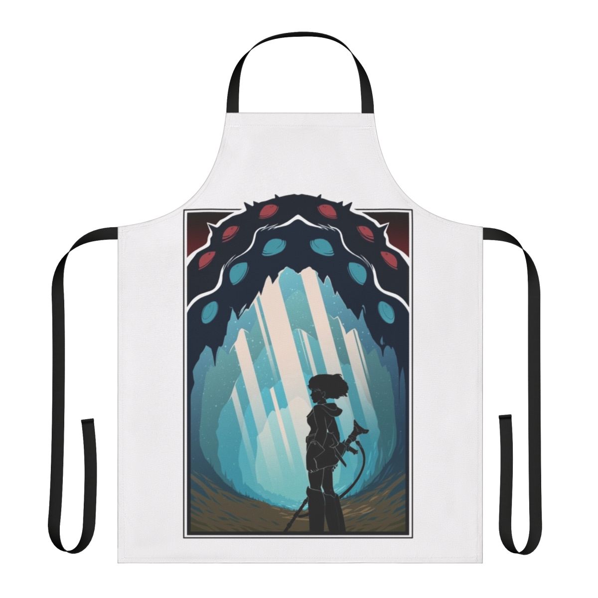Apron with a silhouette design inspired by the Studio Ghibli film "Nausicaa of the Valley of the Wind"