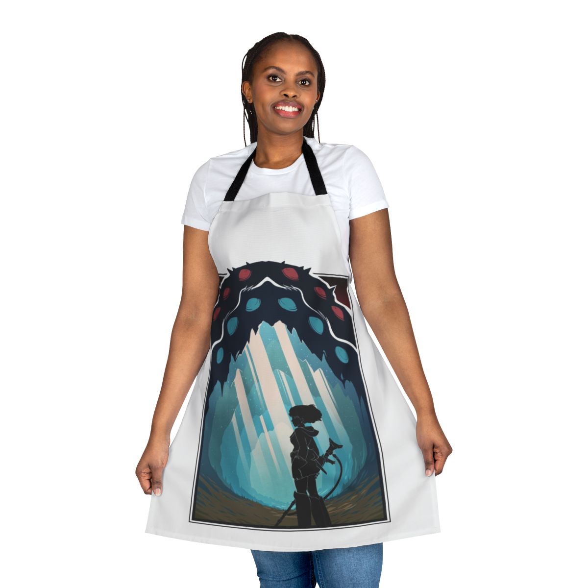 Apron with a silhouette design inspired by the Studio Ghibli film "Nausicaa of the Valley of the Wind"