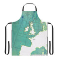 Apron featuring a detailed map of the UK shipping forecast areas