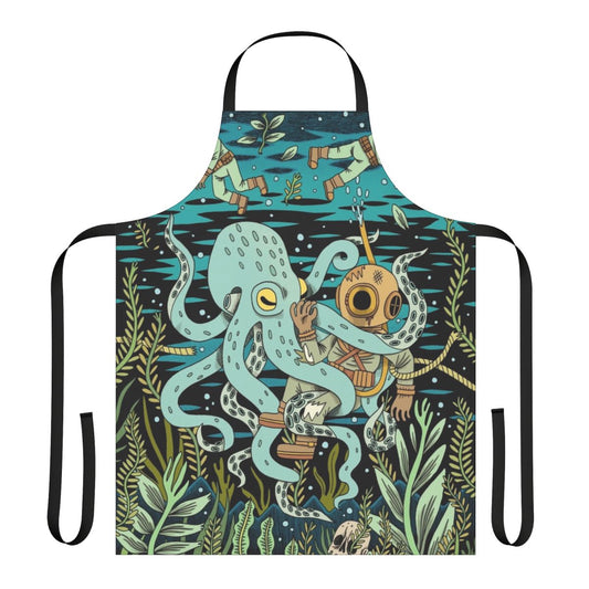 Diver's apron with ocean, waves, and nautical design