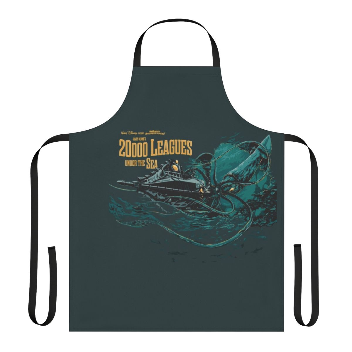 Nautical steampunk apron featuring a submarine and octopus design