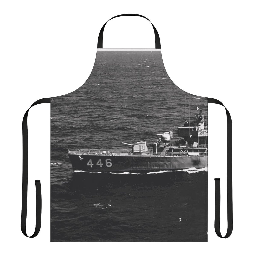 Navy inspired apron featuring the USS Radford DD-446 destroyer
