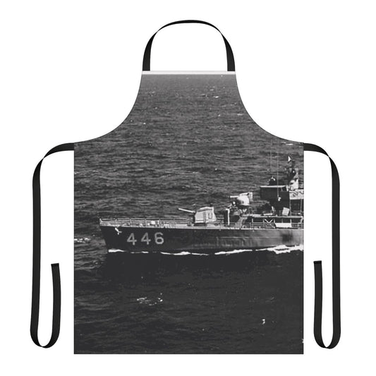 Navy inspired apron featuring the USS Radford DD-446 destroyer