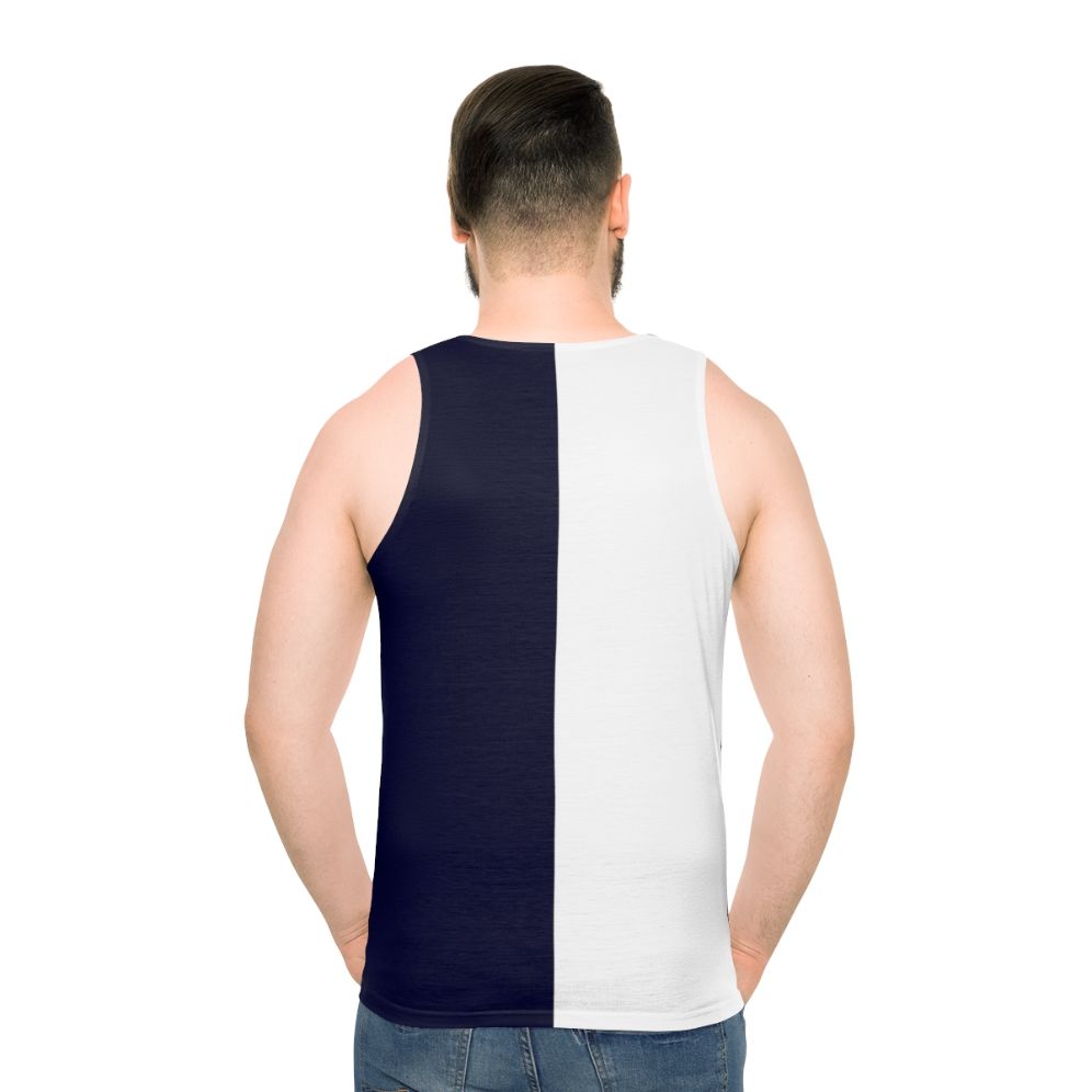 Navy blue and white bicolor unisex tank top
