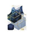 Navy and gold geometric unisex tank top