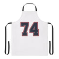 Navy grey red sports apron with the number 74