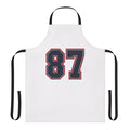 Navy, grey, and red sports number 87 apron