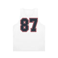 Navy Grey Red Sports Number 87 Unisex Tank Top