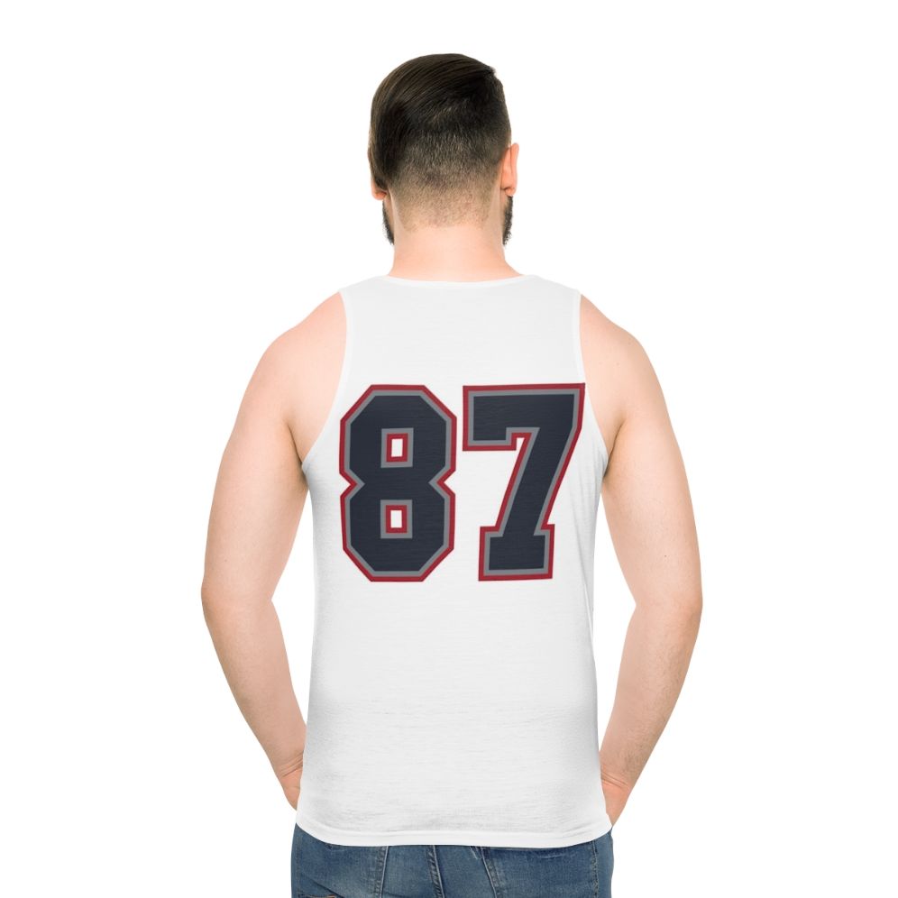 Navy Grey Red Sports Number 87 Unisex Tank Top