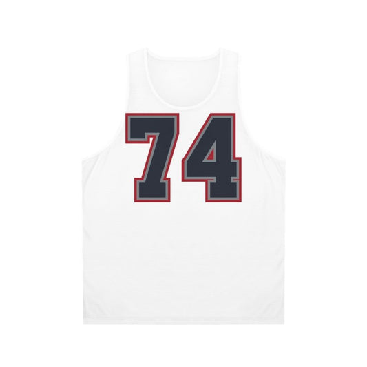 Navy Grey Red Sports Tank Top with Number 74