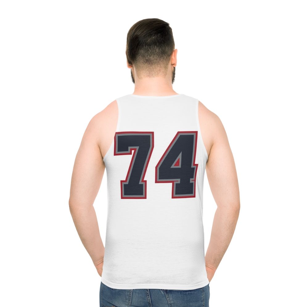Navy Grey Red Sports Tank Top with Number 74