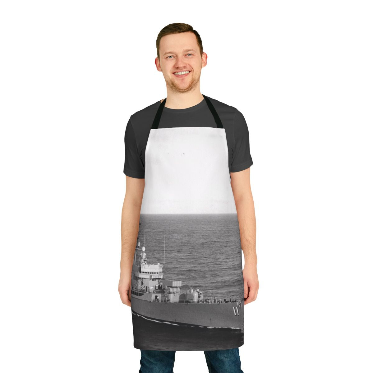 Navy-Inspired USS Mahan Apron featuring the ship's name and number