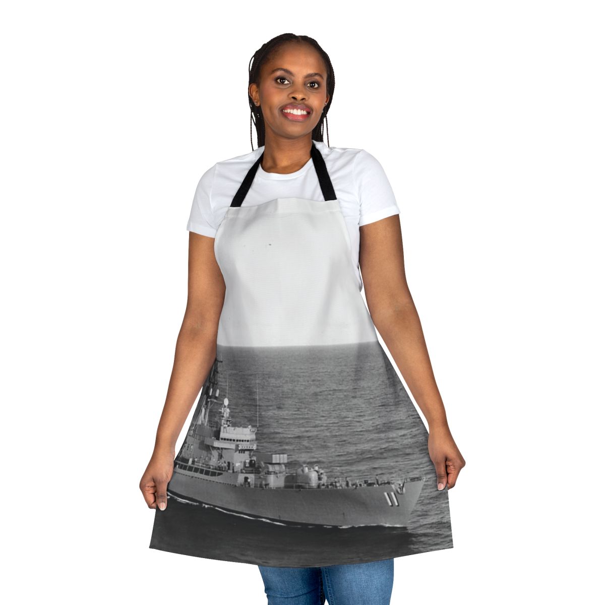 Navy-Inspired USS Mahan Apron featuring the ship's name and number
