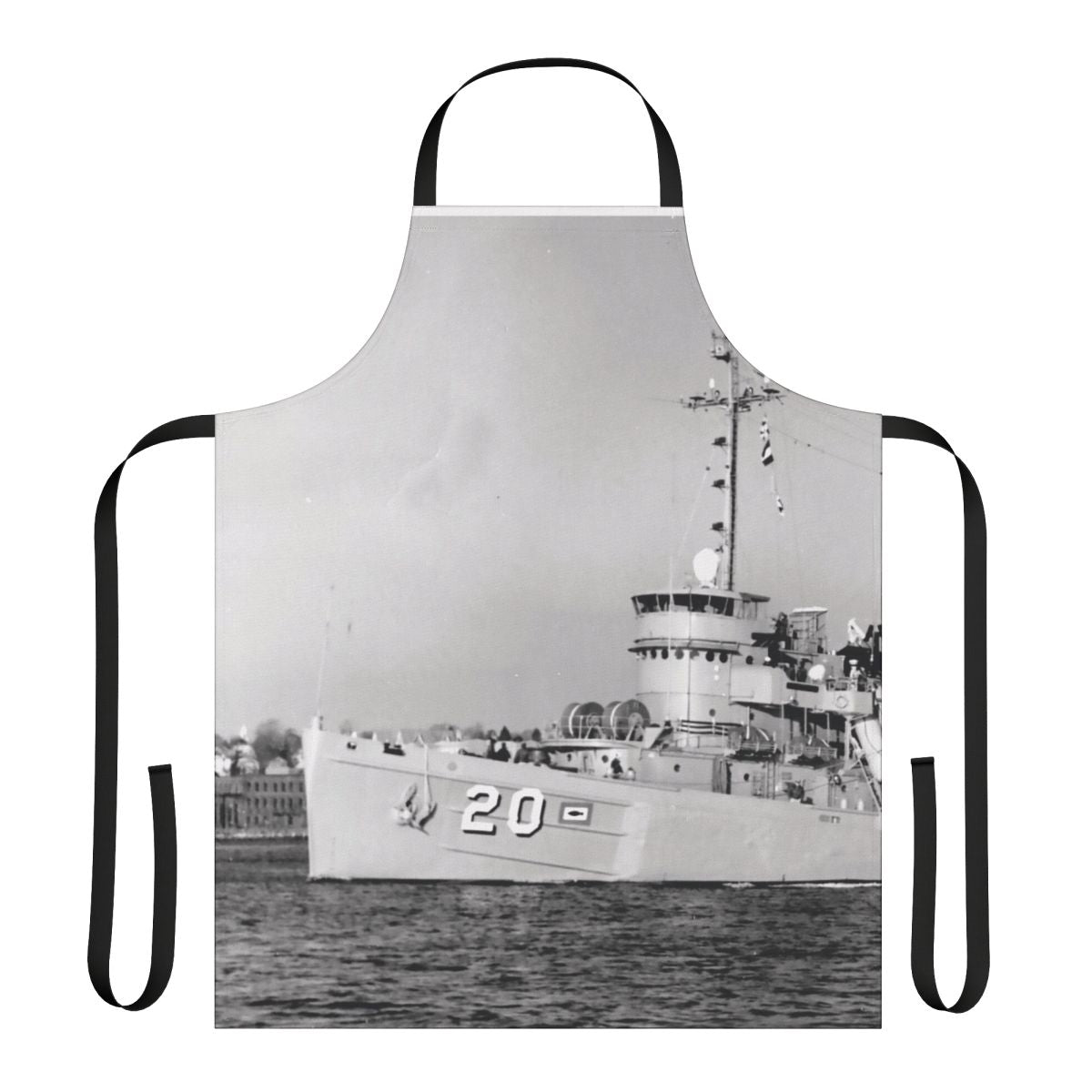 Navy apron featuring the USS Skylark ASR 20 ship design, perfect for submarine rescue enthusiasts
