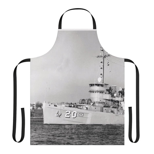 Navy apron featuring the USS Skylark ASR 20 ship design, perfect for submarine rescue enthusiasts