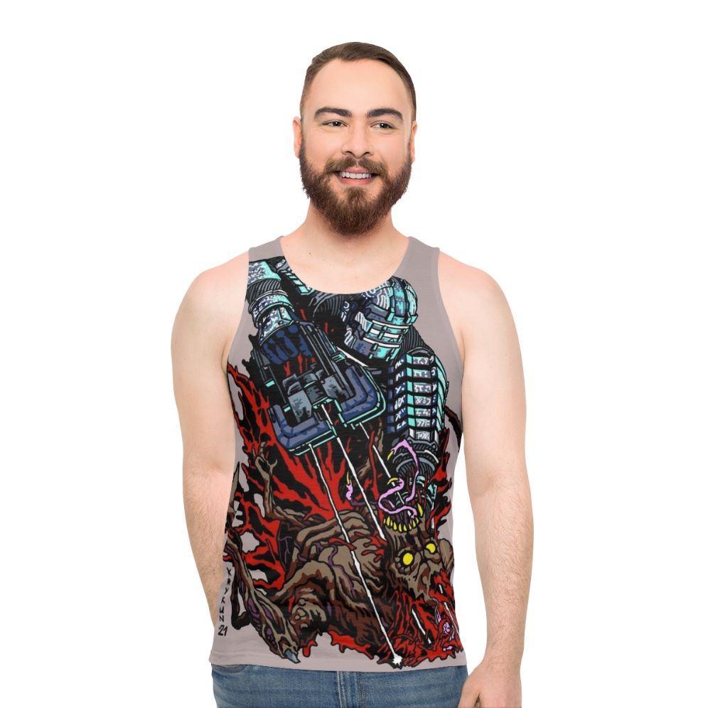 Necromorph horror video game unisex tank top
