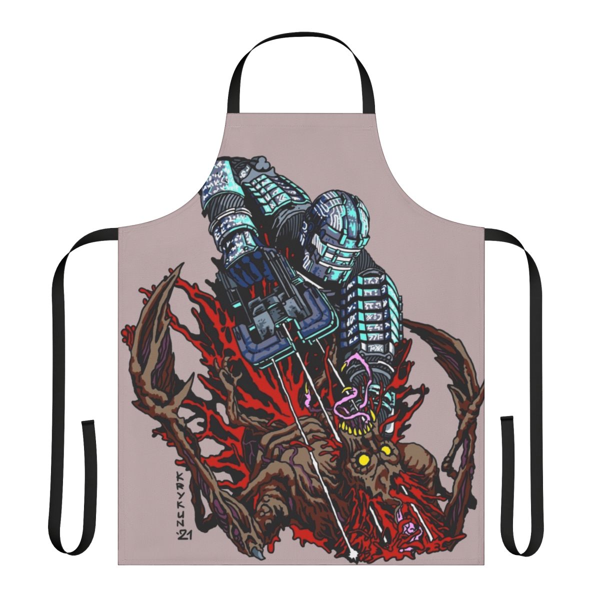 Necromorph-Inspired Space Horror Apron with Dead Space Themes