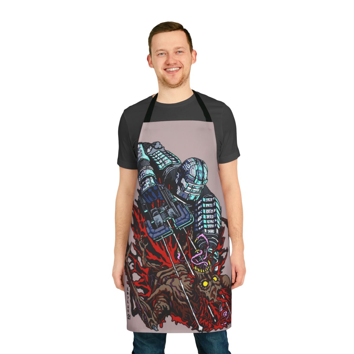 Necromorph-Inspired Space Horror Apron with Dead Space Themes