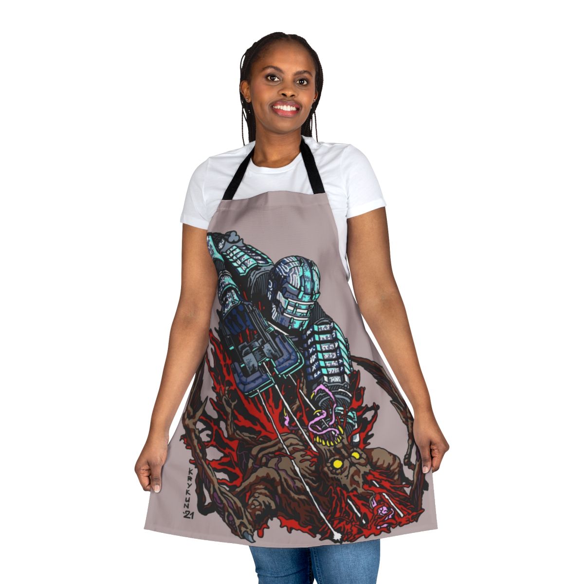 Necromorph-Inspired Space Horror Apron with Dead Space Themes