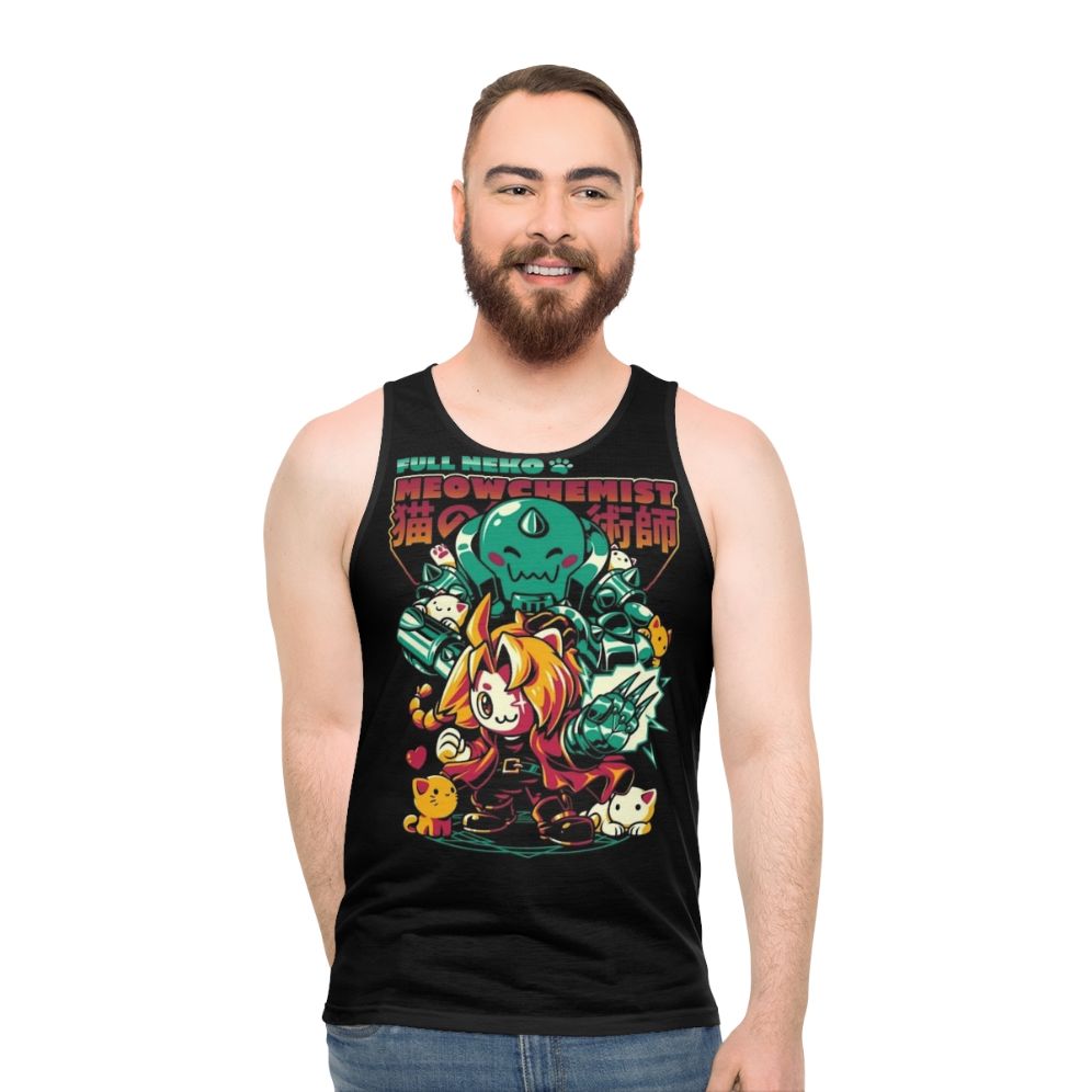 Neko Meowchemist anime inspired unisex tank top