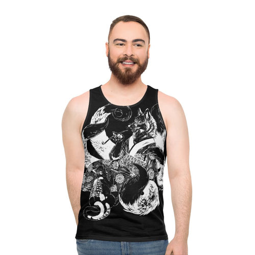 Nekomata and Kitsune Anime Inspired Unisex Tank Top