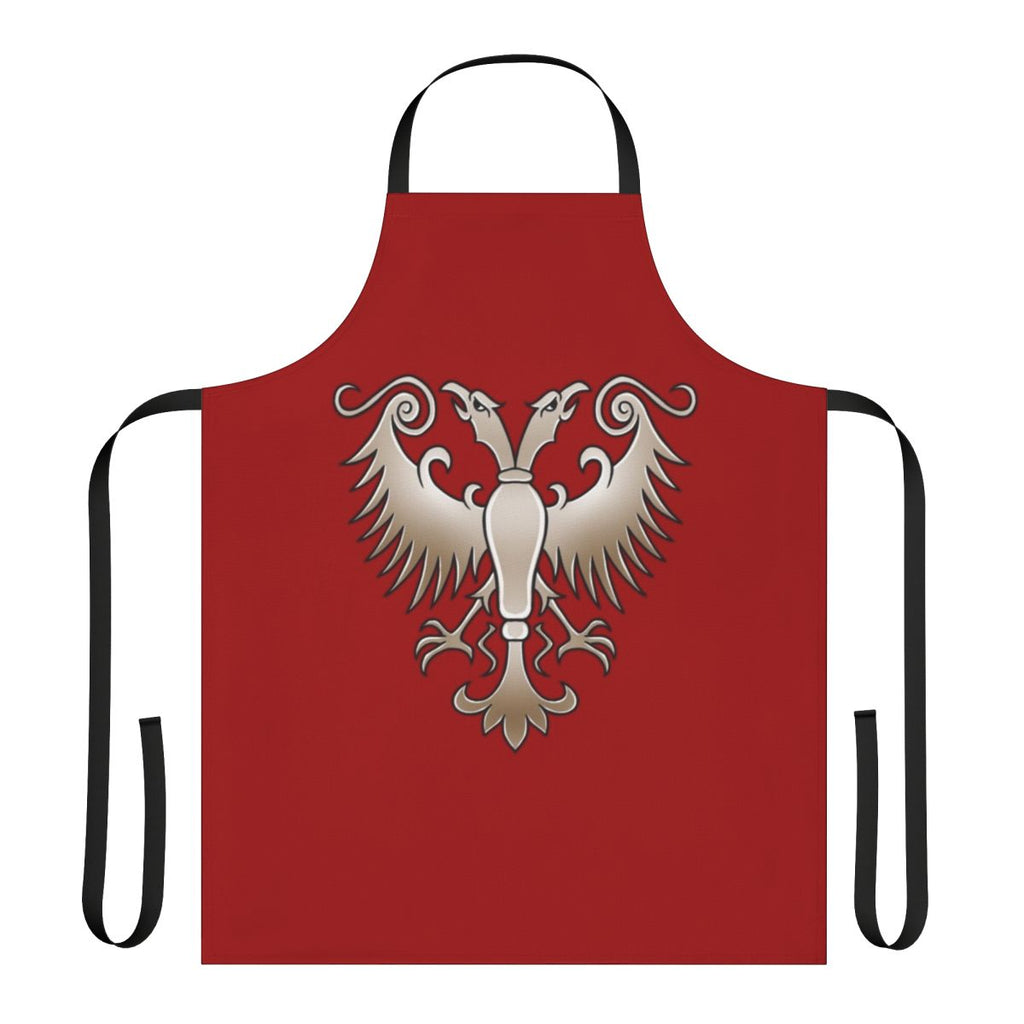 Nemanjić Dynasty inspired apron featuring the white eagle emblem of Serbia