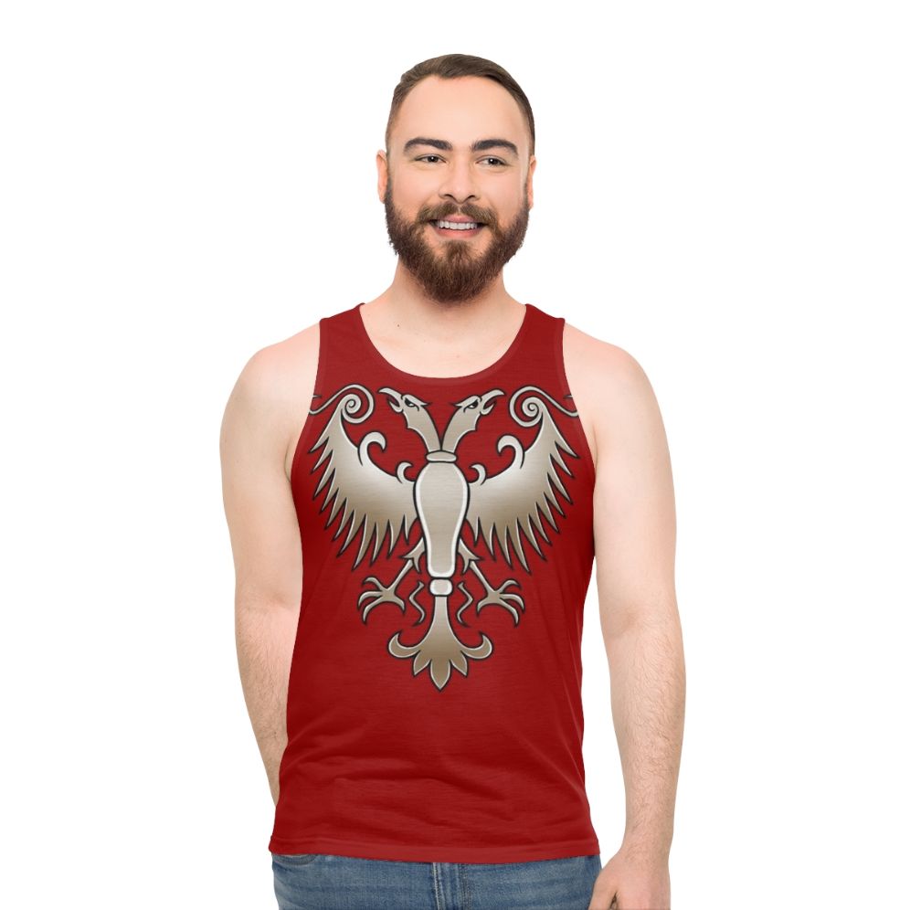 Nemanjic Dynasty Unisex Tank Top with White Eagle Symbol