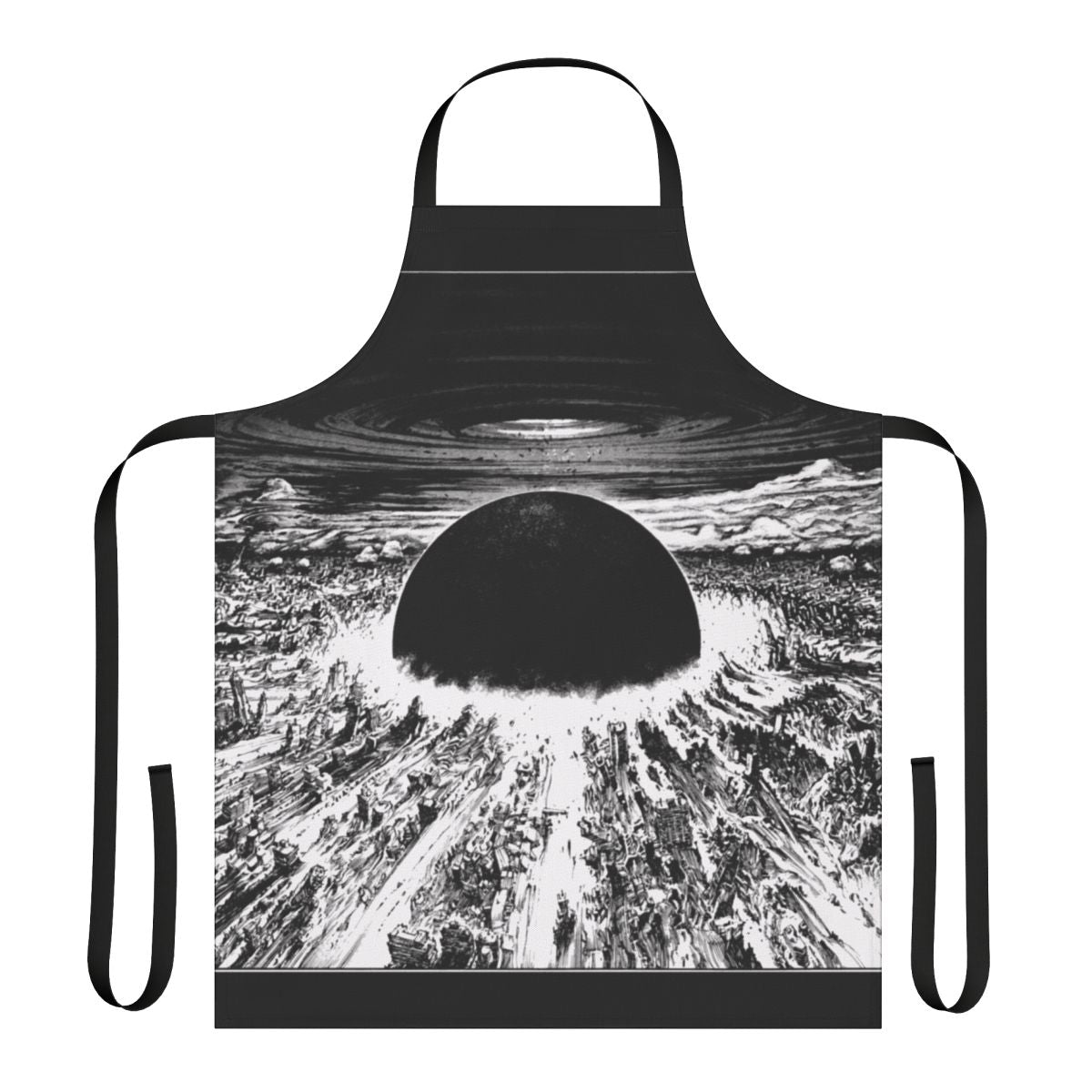 Neo Tokyo Explosion Apron - Retro Anime Cyberpunk Style Apron with Akira Inspired Design