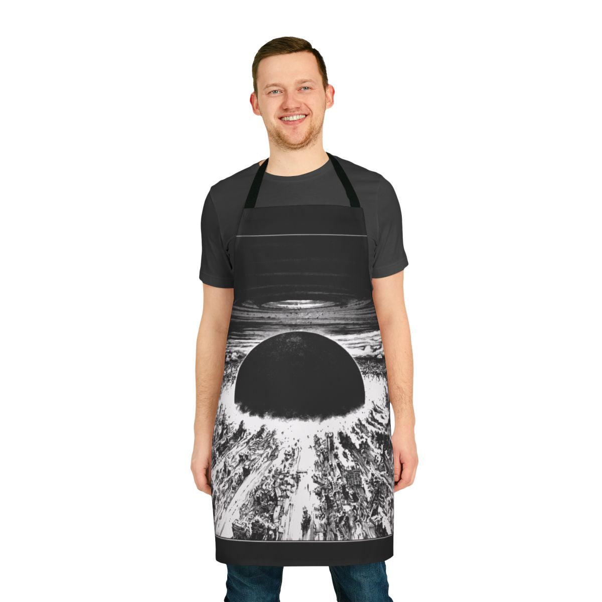 Neo Tokyo Explosion Apron - Retro Anime Cyberpunk Style Apron with Akira Inspired Design