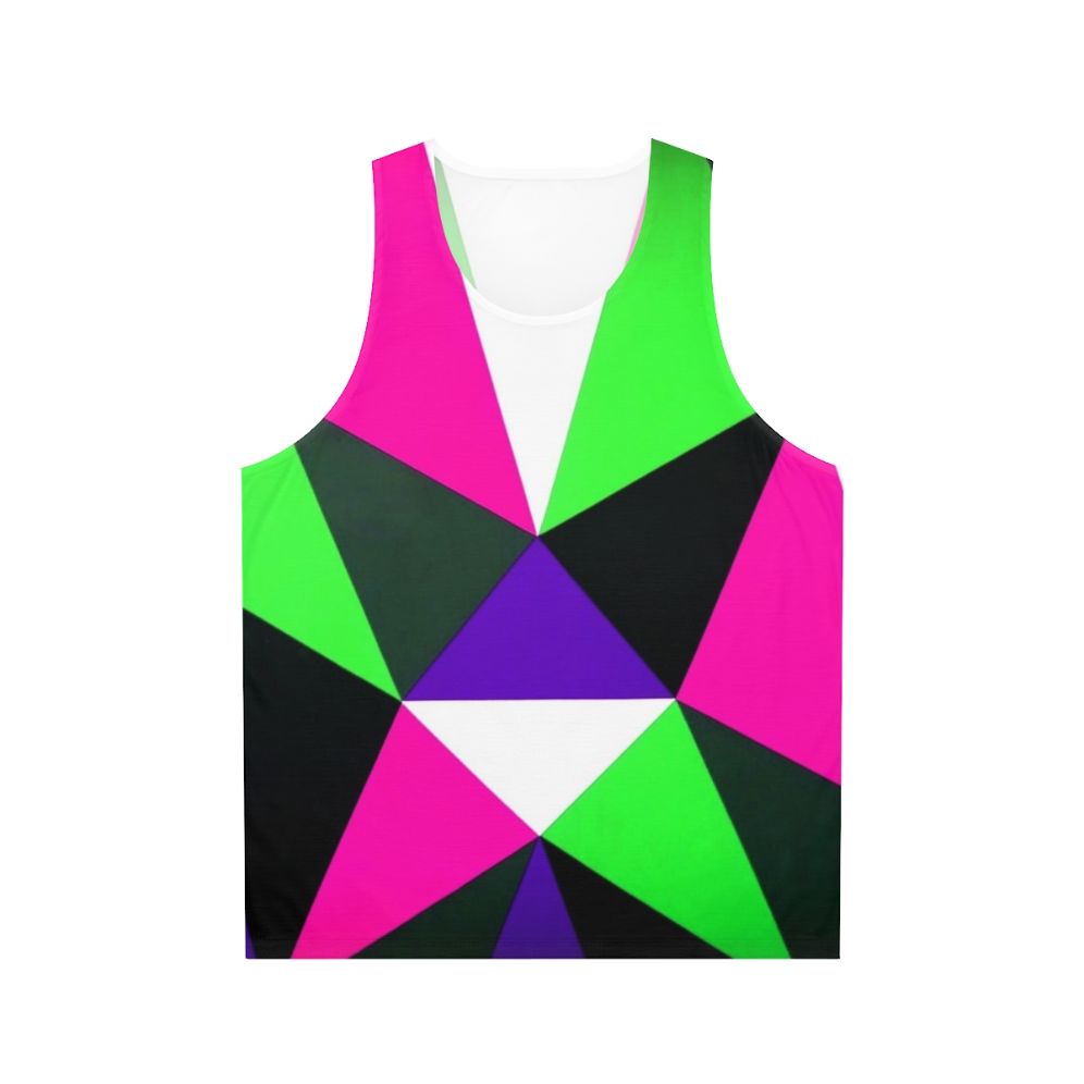 Neon color block tank top with 80s inspired design