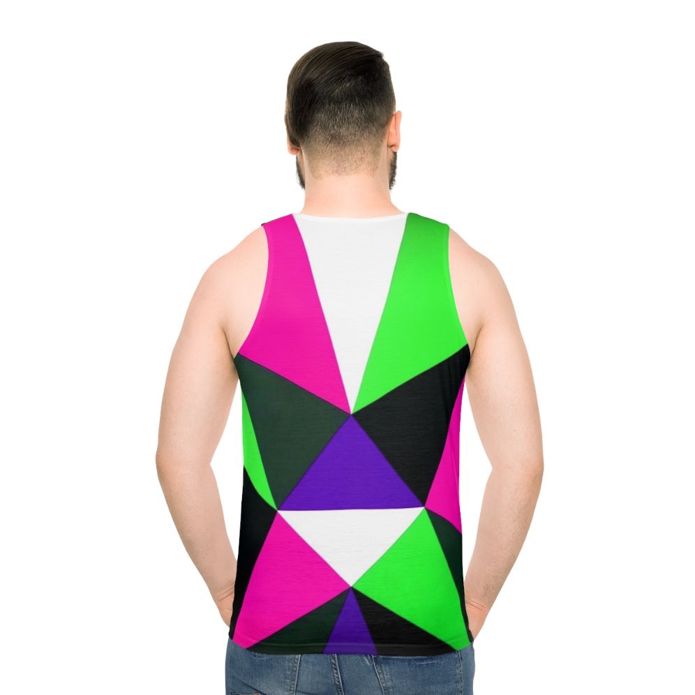 Neon color block tank top with 80s inspired design