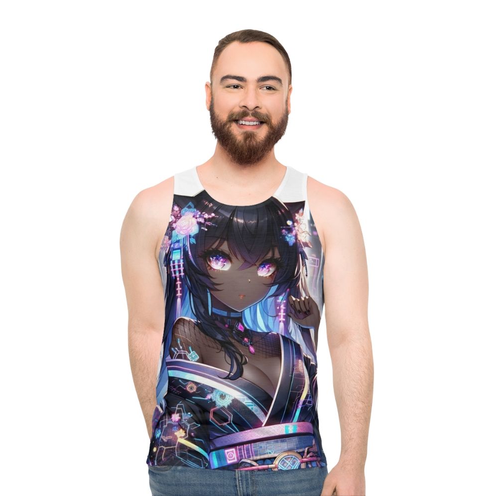 Neon Dreams Unisex Cyberpunk Tank Top