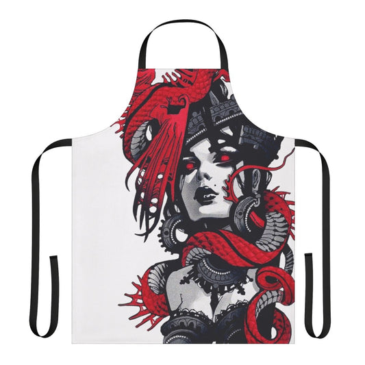 Neon goth urban style cyberpunk apron with futuristic design elements