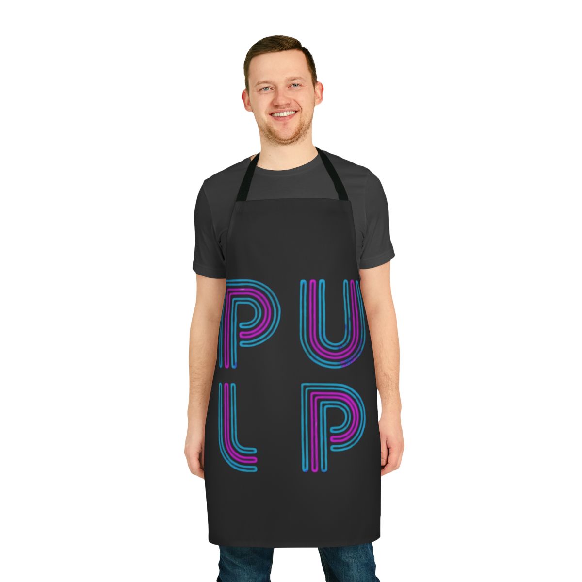 Neon logo apron inspired by the legendary British band Pulp