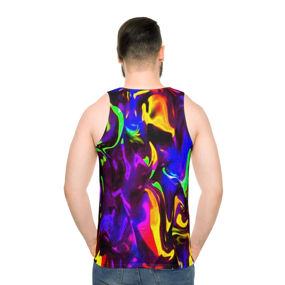 Vibrant neon psychedelic rave glow stick tank top