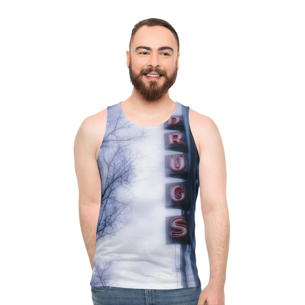 Neon retro graphic tank top