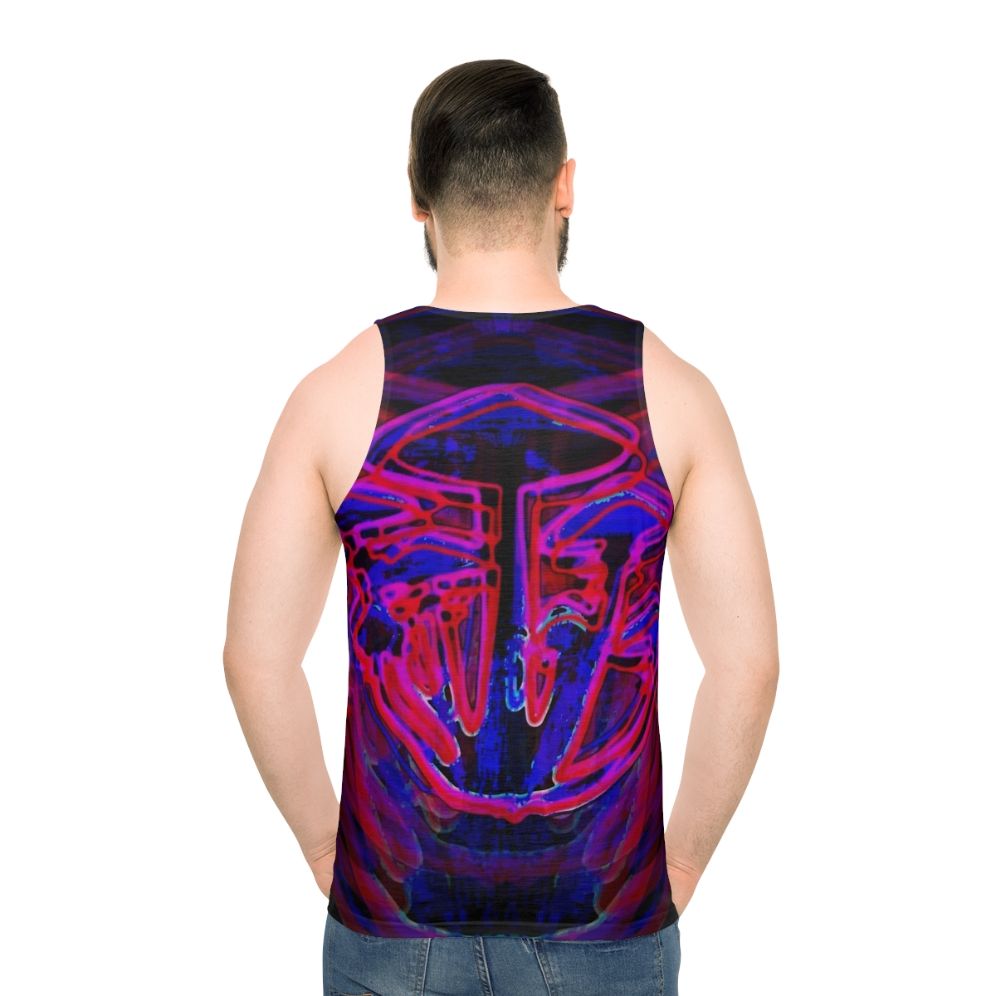 Neon shrooms glow-in-the-dark unisex tank top