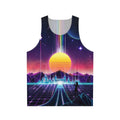 Neon Sunrise Unisex Retro Gaming Tank Top