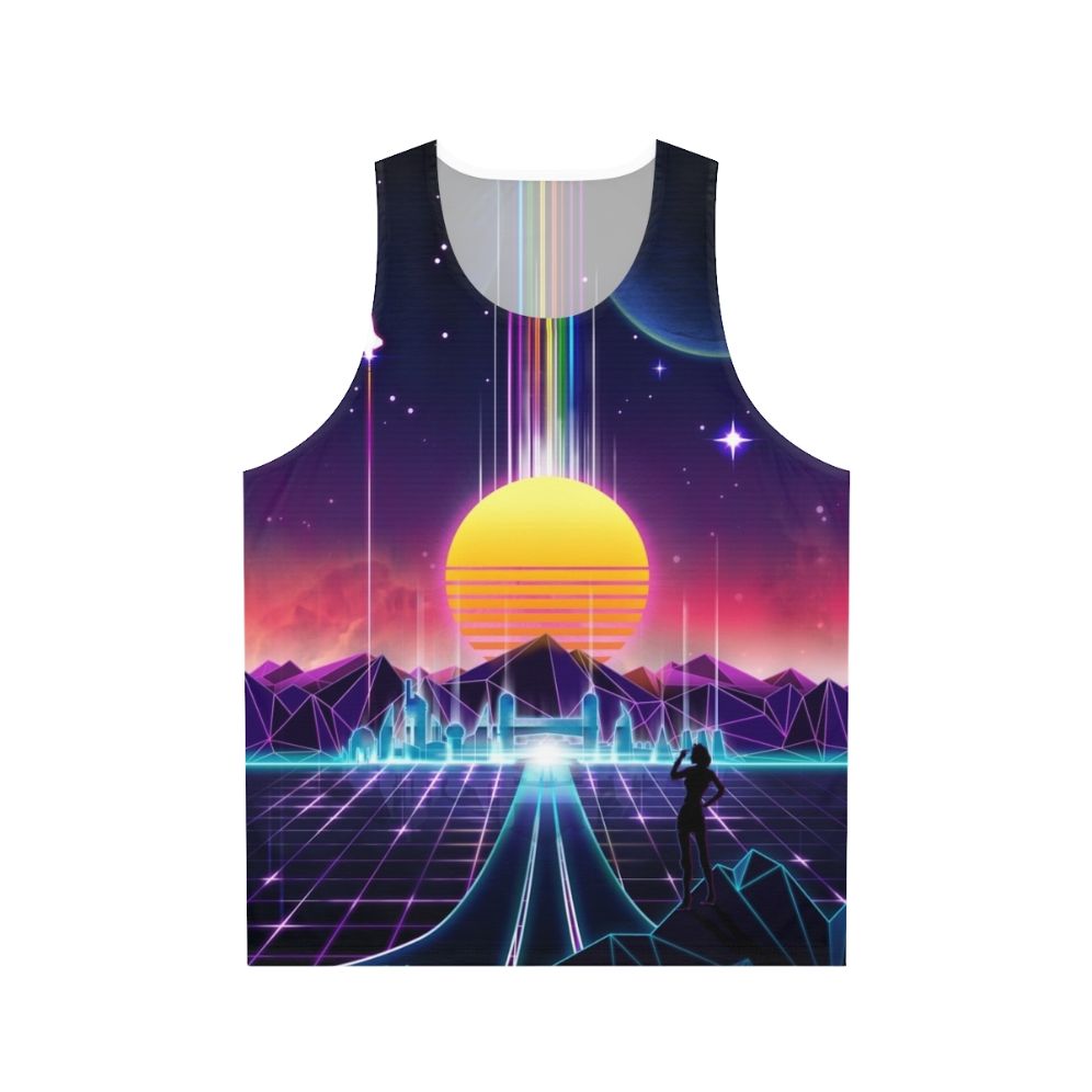 Neon Sunrise Unisex Retro Gaming Tank Top