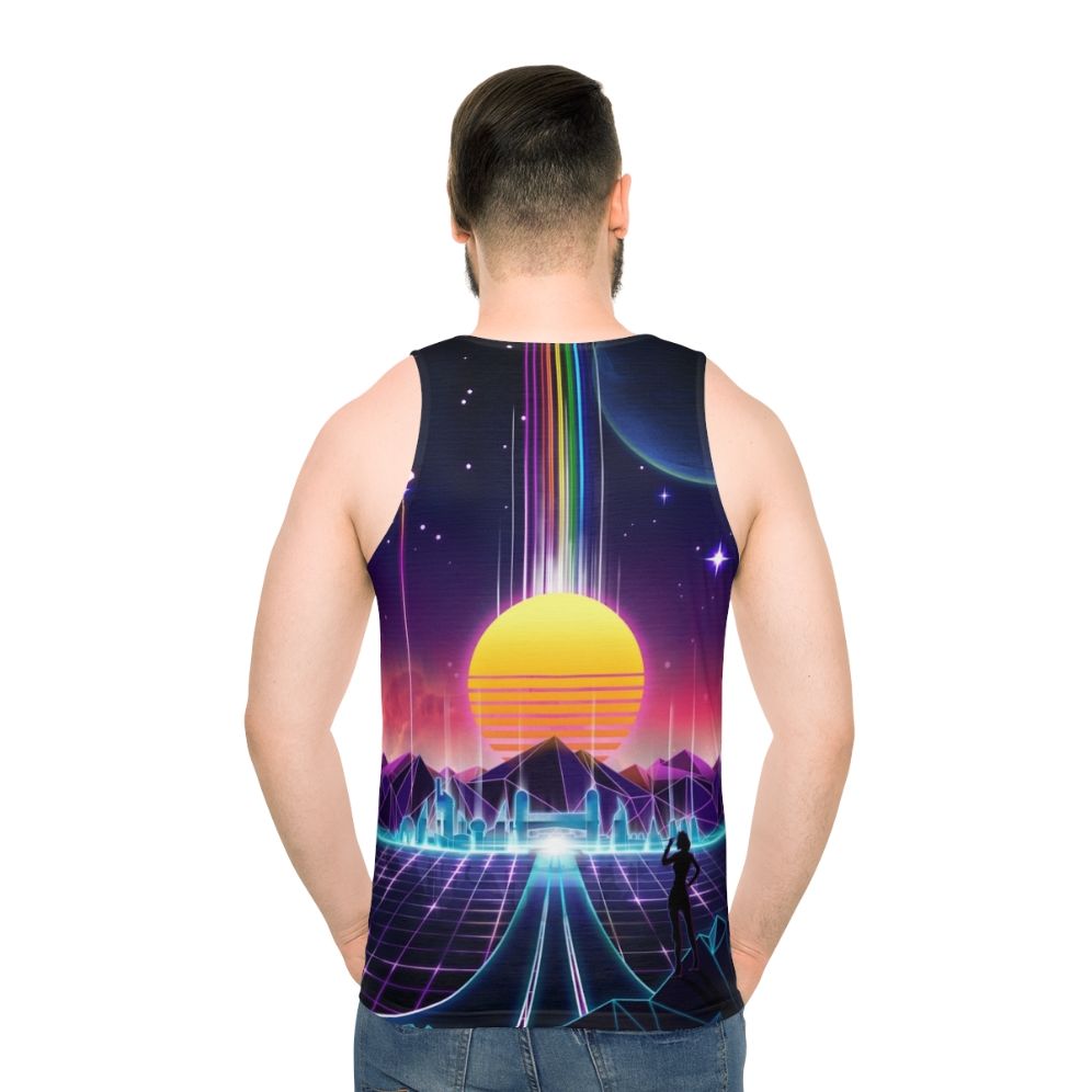 Neon Sunrise Unisex Retro Gaming Tank Top