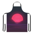 Neon Sunset Apron with synthwave, vaporwave, and retrowave inspired design