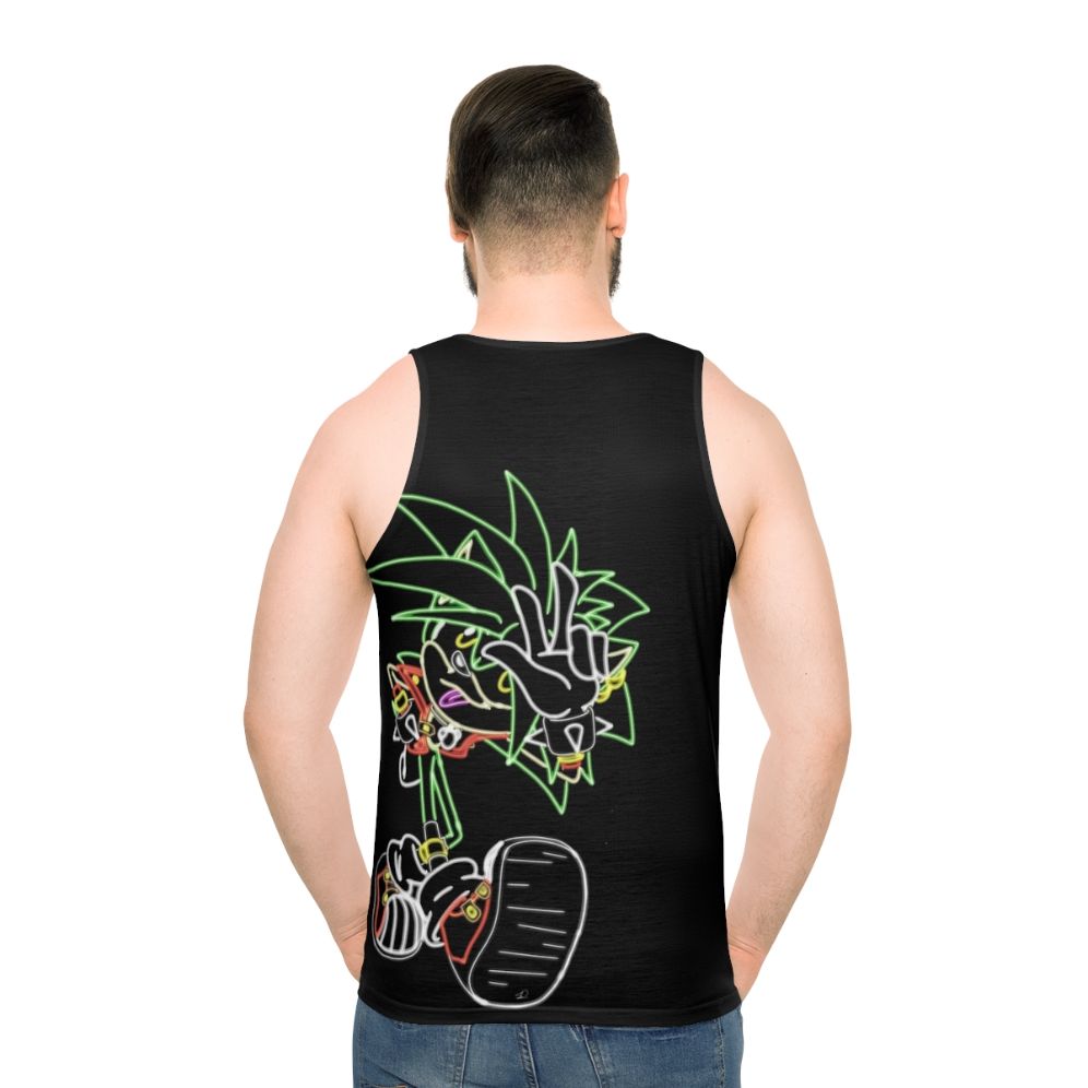 Neon unisex tank top with Sonic the Hedgehog design