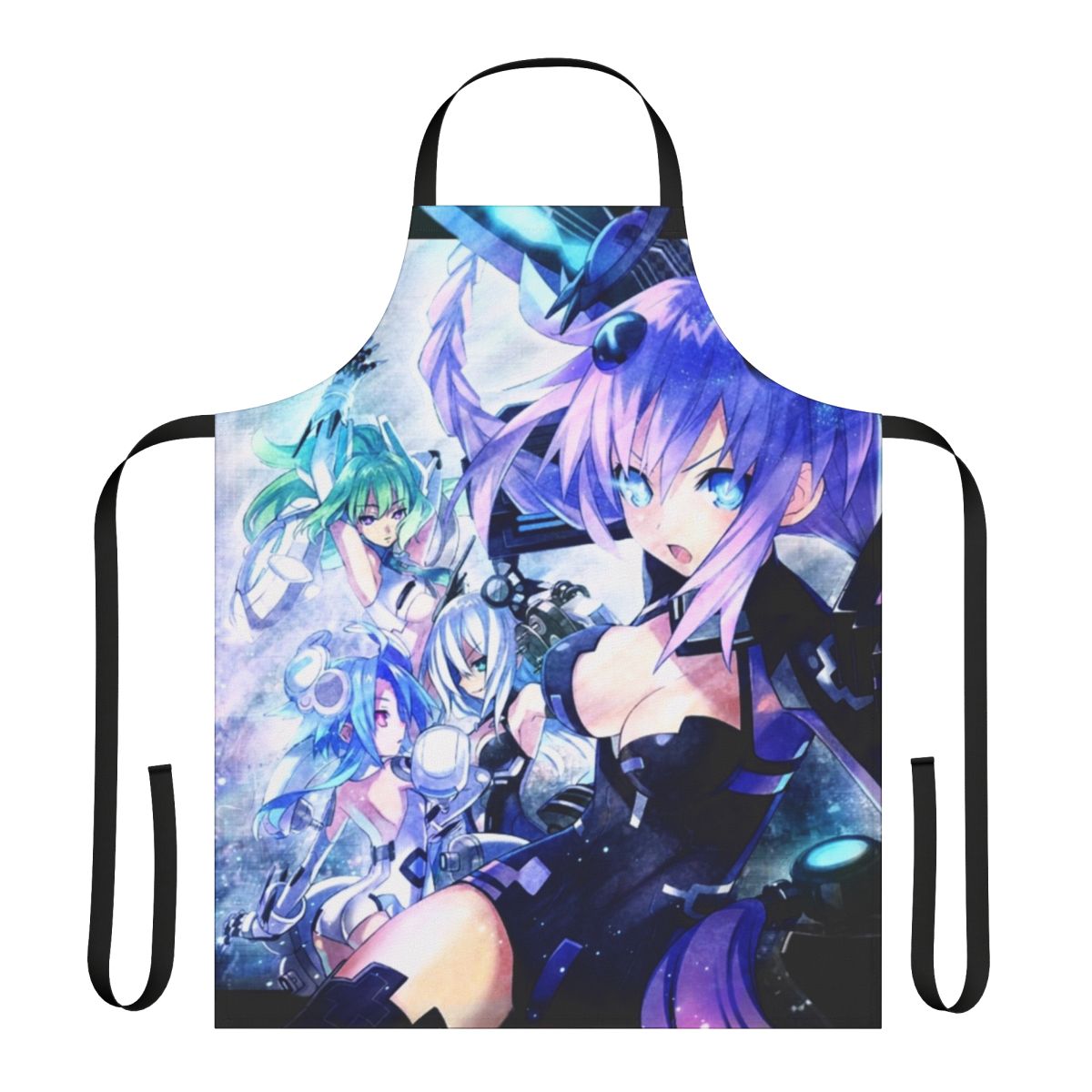 Stylish apron featuring characters from the Neptunia anime and video game series
