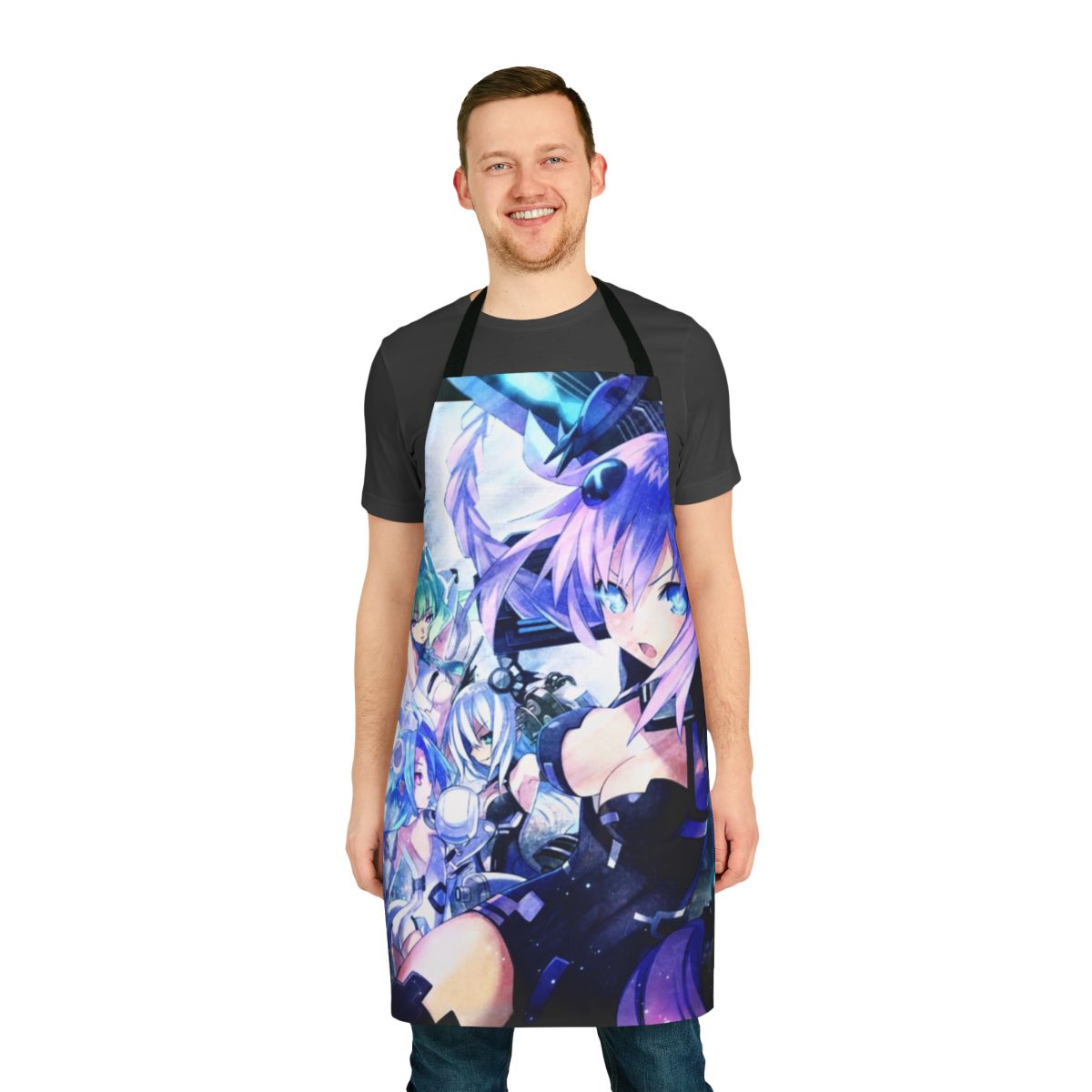 Stylish apron featuring characters from the Neptunia anime and video game series