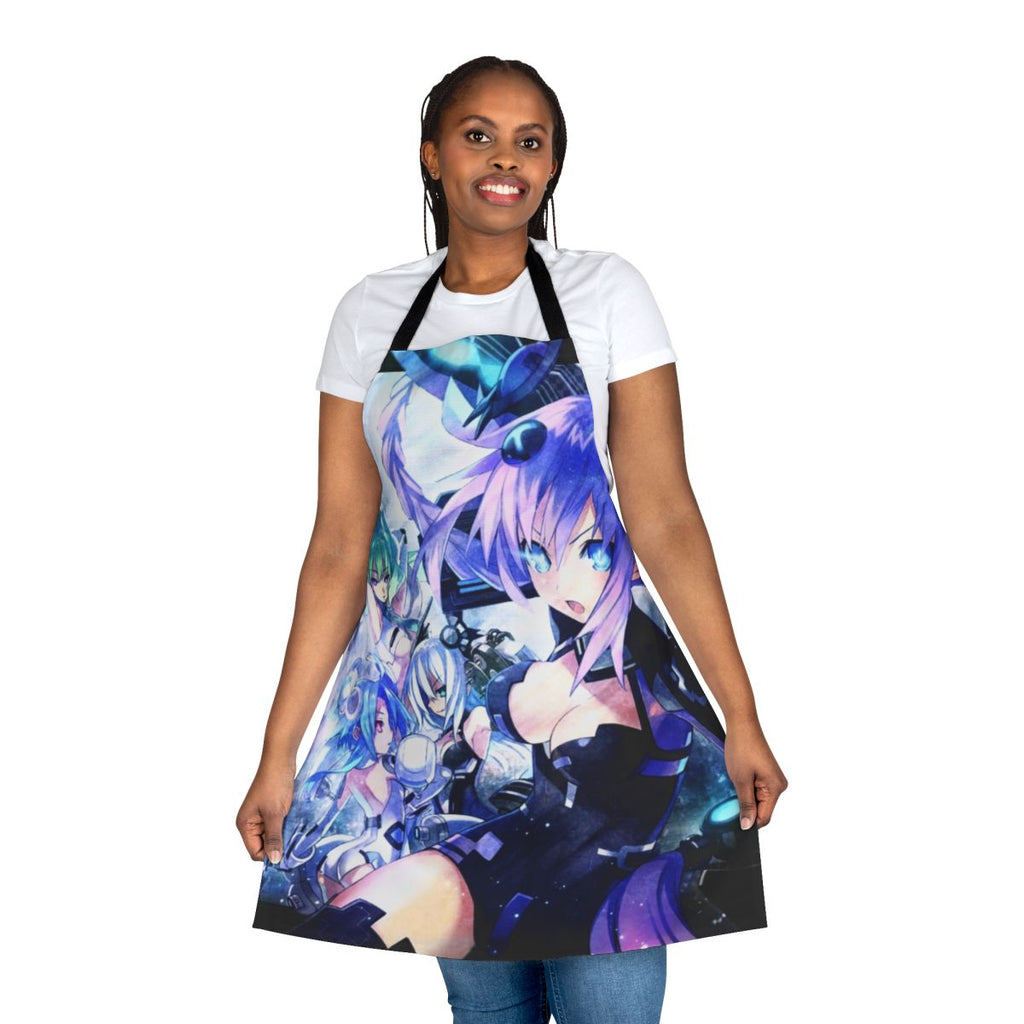 Stylish apron featuring characters from the Neptunia anime and video game series