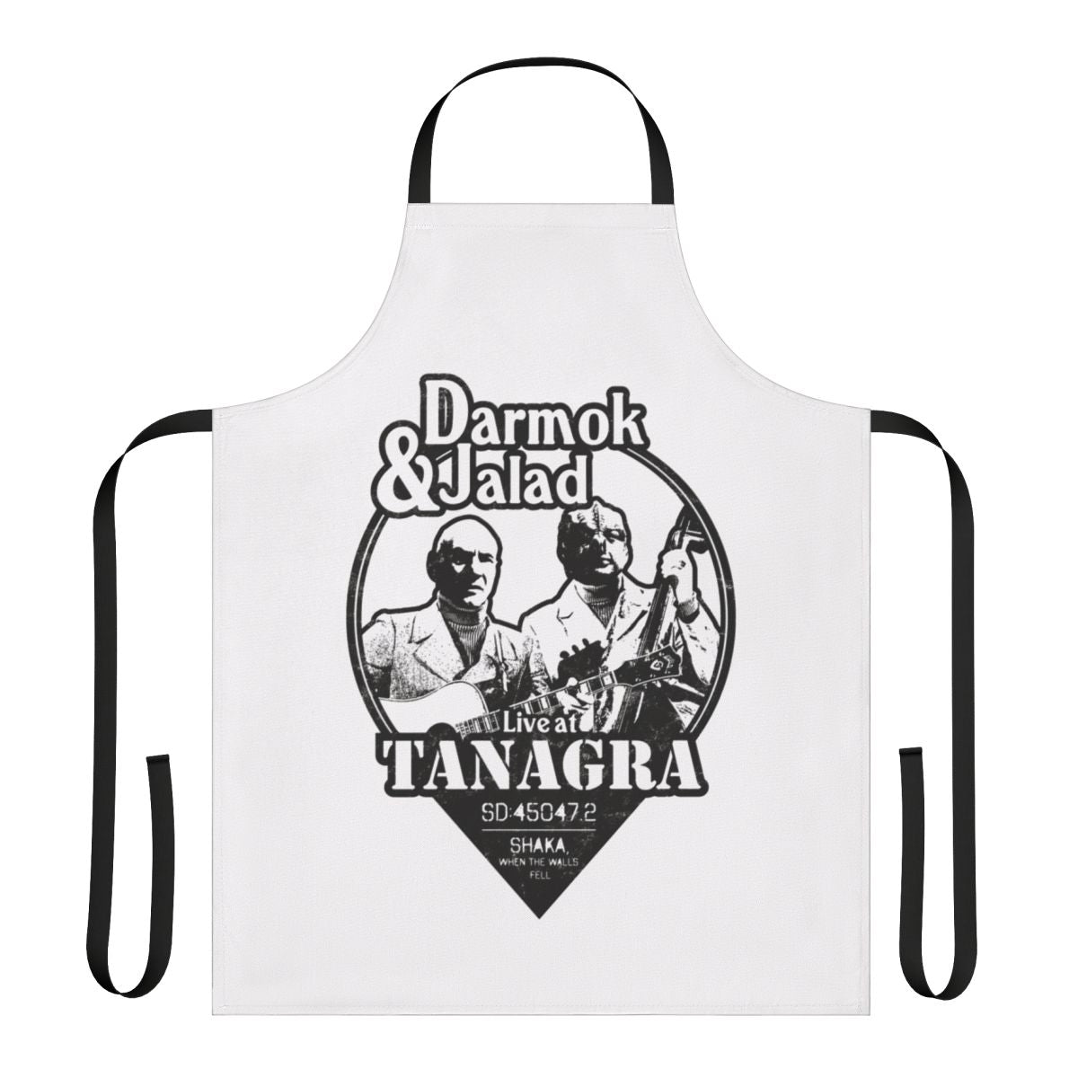 Darmok and Jalad at Tanagra themed apron with a nerdy, geeky, and sci-fi inspired design.